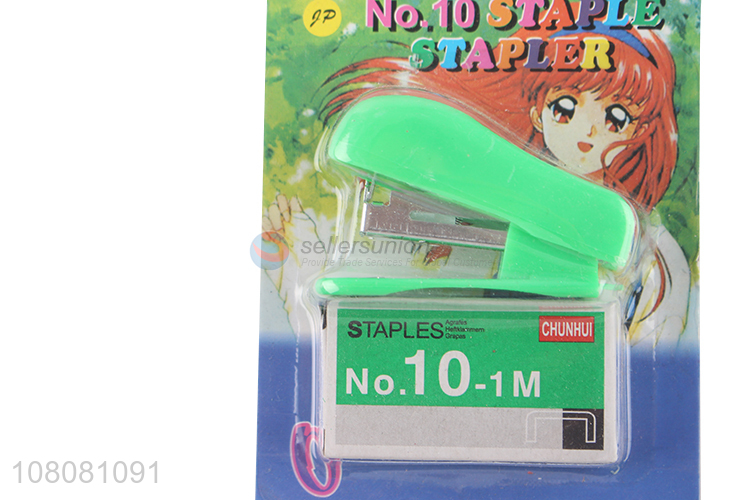 Low price wholesale 10# stapler and staples set office student stapler set