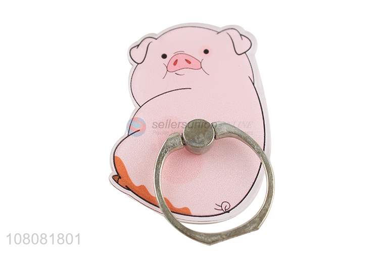 Hot sale pig shape acrylic mobile phone ring stand holder