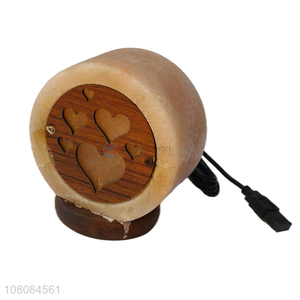 High quality woodcarving salt stone craft lamp for sale