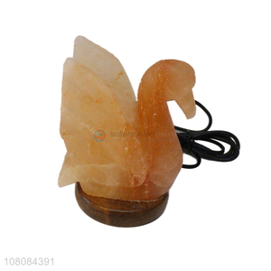 Yiwu market wholesale swan salt stone lamp household night light
