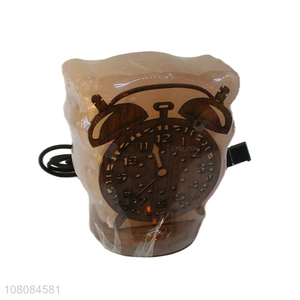Yiwu wholesale creative woodcarving alarm clock stone lamp