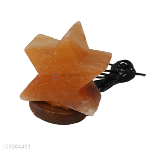High quality creative crystal five-pointed star salt stone lamp