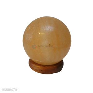 Yiwu direct sale crystal round ball salt stone lamp for home