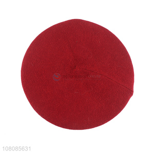 Factory wholesale red rabbit cashmere beret ladies fashion beret