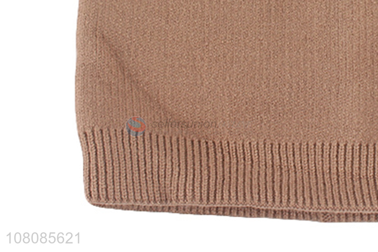 High quality khaki autumn warm knitted hat for ladies