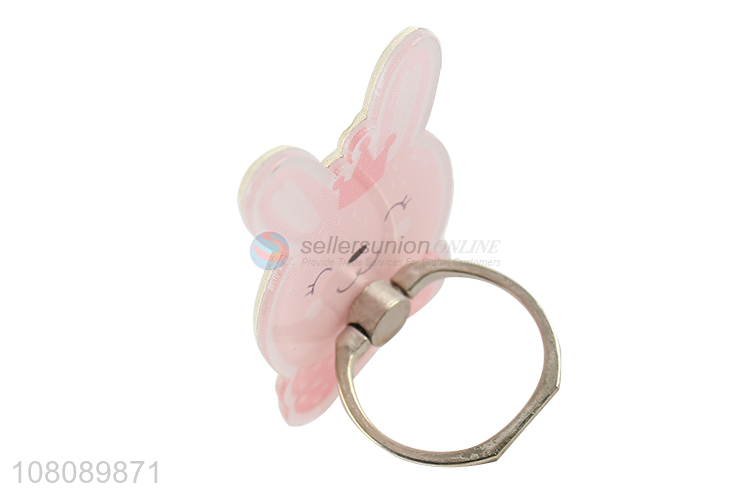 China supplier cartoon rabbit acrylic finger ring cellphone holder