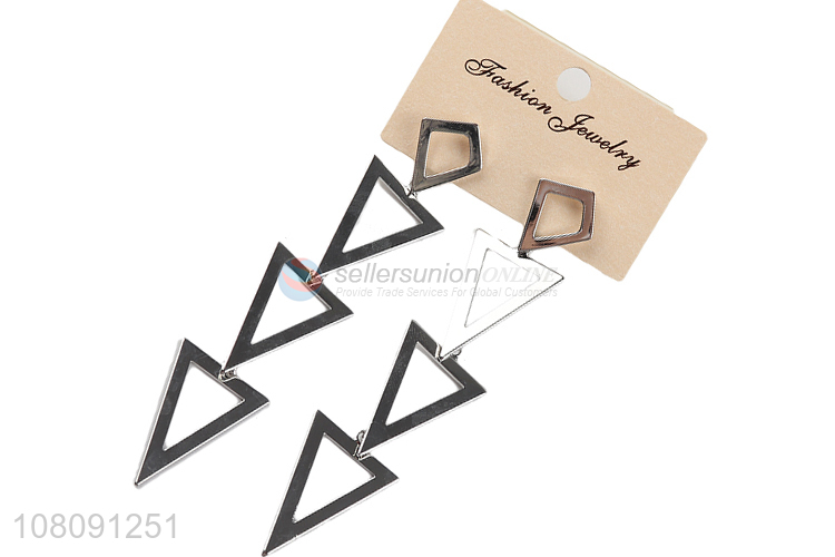 Trendy Triangular Pendant Stud Earring Ladies Drop Earring