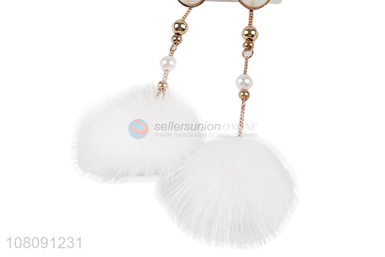 Custom Artificial Pompoms Drop Earring Ladies Ear Ring