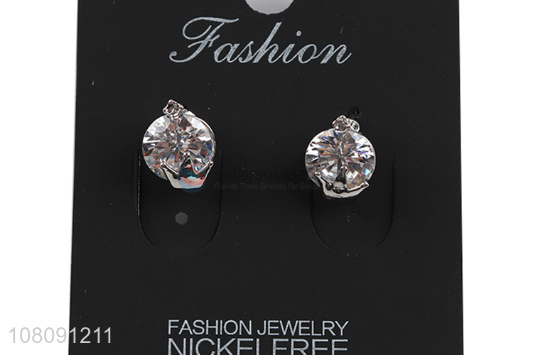 Custom Fashion Rhinestone Earrings Ladies Ear Stud