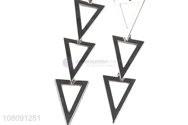 Trendy Triangular Pendant Stud Earring Ladies Drop Earring