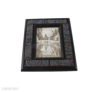 Factory price beaded picture frame vintage wooden photo frame