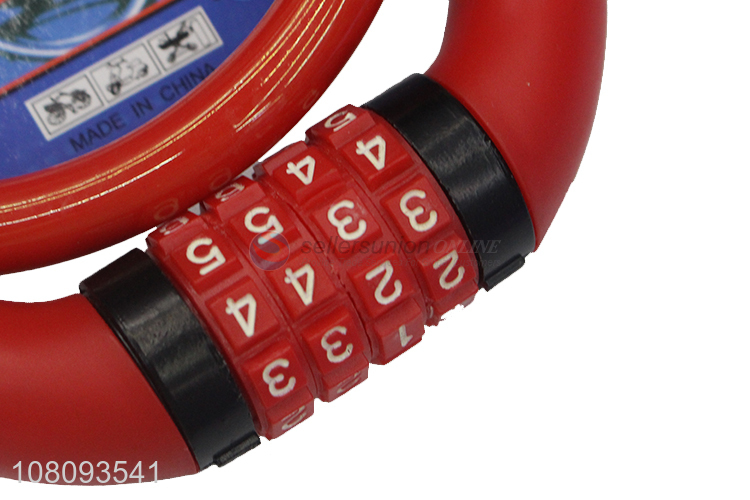 Hot selling red durable bike password lock for accessories