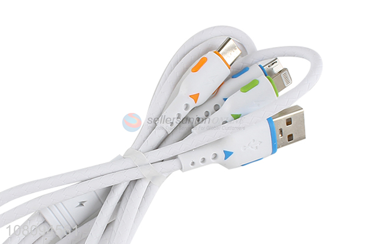 Custom 3 In 1 Fast Charging USB Data Cable For Cellphone