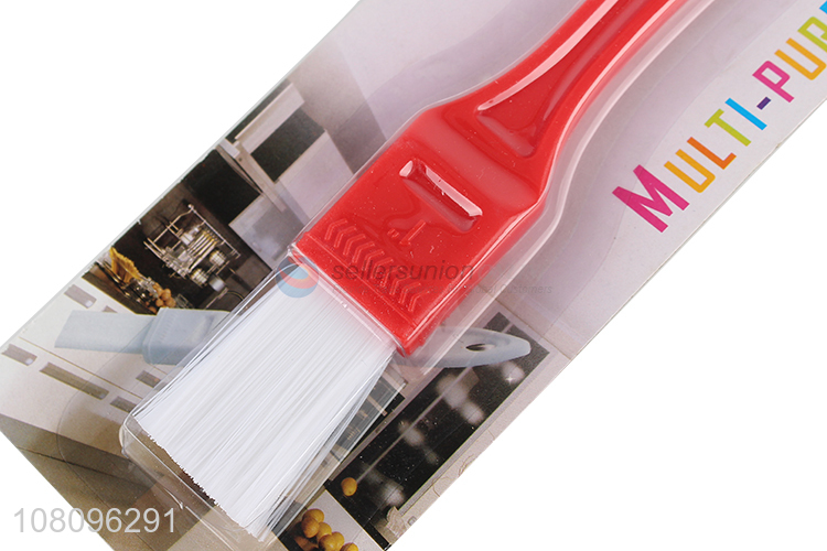 Yiwu wholesale red BBQ brush with plastic handle for kitchen