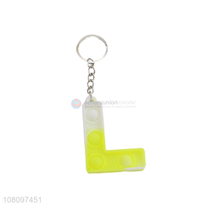 Yiwu direct sale letter L silicone rodent pioneer keychain