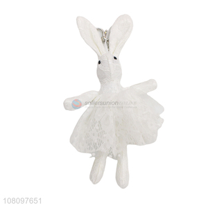 China factory white polyester rabbit children schoolbag pendant