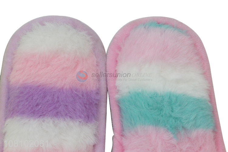Top sale multicolor winter warm women slippers for indoor