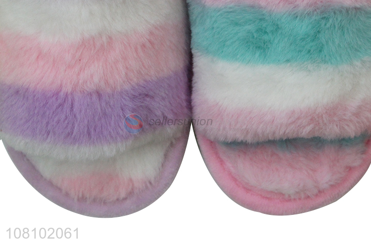 Top sale multicolor winter warm women slippers for indoor
