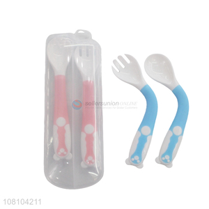 Hot Sale Self-Feeding Training Fork And Spoon For Children