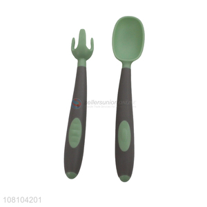 Creative Design Infant Self-Feeding Training Fork And Spoon Set