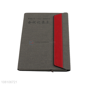 Good wholesale price gray PU business meeting notebook