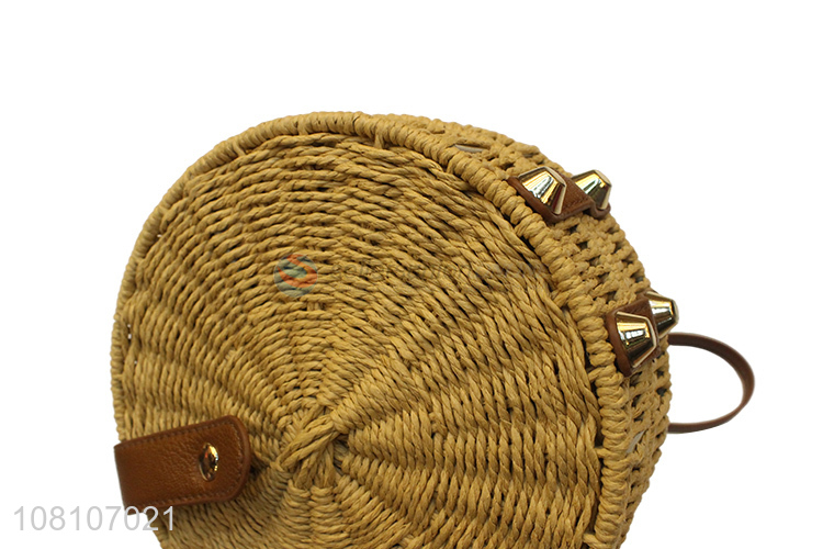 Top Quality Round Handmade Shoulder Bag Straw Bag For Women