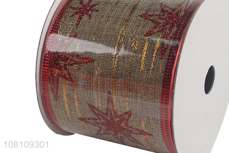 Factory supply Christmas wired ribbons Christmas tree ribbon