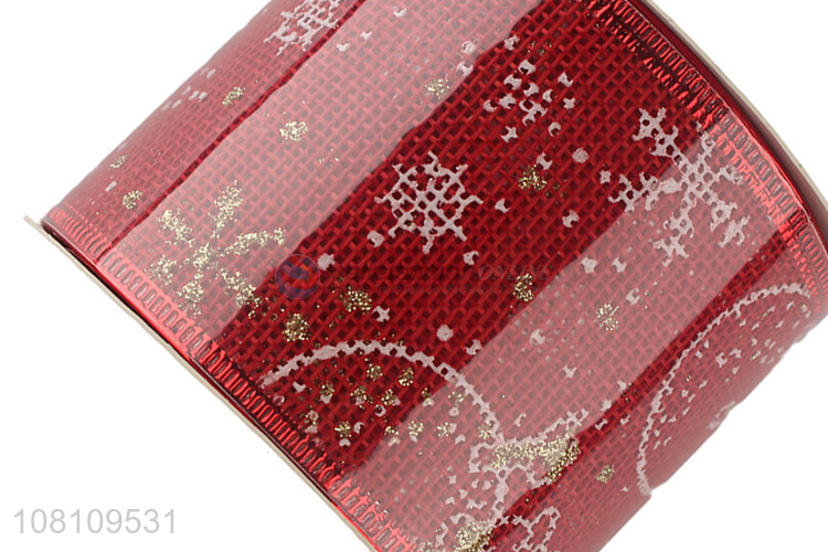 China supplier wired Christmas ribbon for holiday decoration