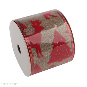 Hot selling Xmas decoration gift wrapping wired ribbons