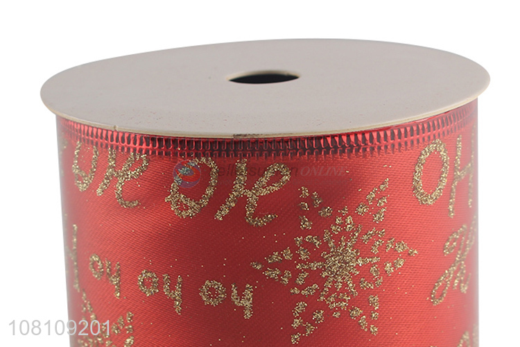 Latest imports Christmas ribbons wired edge fabric ribbons