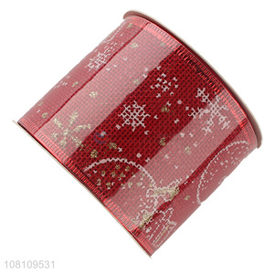 China supplier wired Christmas ribbon for holiday decoration