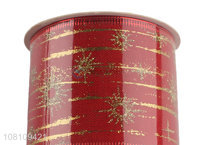Low price wired polyester ribbon Christmas gift wrapping