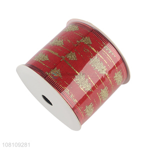 Online wholesale glitter Christmas tree ribbon for decoration