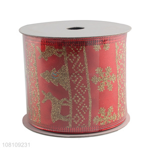 China supplier Christmas party decoration glitter wired ribbons