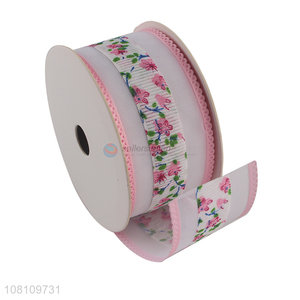 Online wholesale floral printing Christmas ribbon for DIY craft