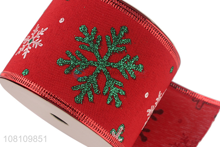 Bottom price Christmas ribbon snowflake ribbon holiday decor