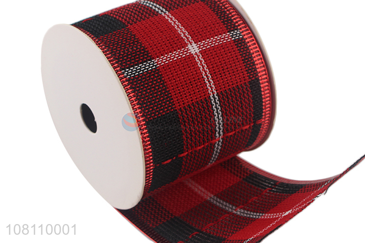 Bottom price trendy Christmas tartan ribbon for home decoration