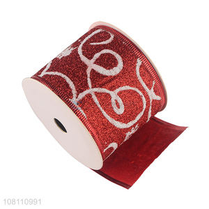 Fashion Printing Polyester Ribbon Glitter Gift Wrapping Ribbon