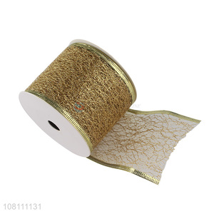 Good Quality Wired Edge Christmas Ribbons Roll For Sale