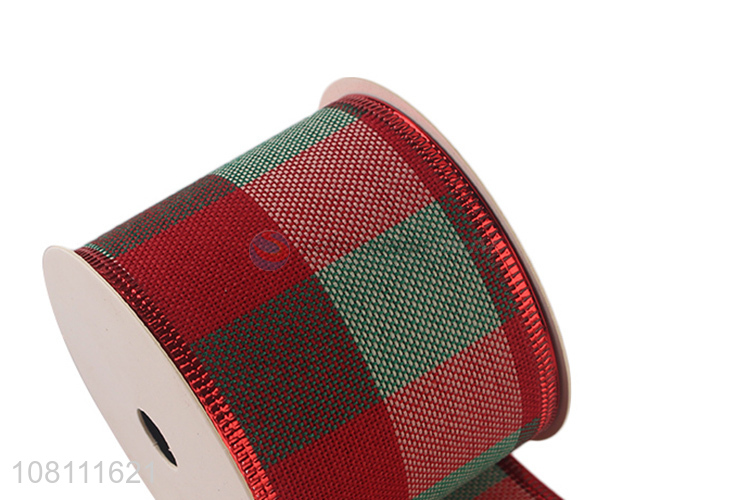 Wholesale Christmas Ribbons Wired Edge Plaid Ribbons For Decoration