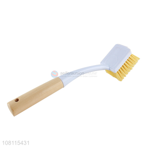 Wholesale kitchen cleaning brush wooden handle scrubbing pot brush