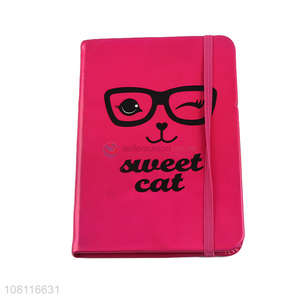 Yiwu factory pink soft leather notebook portable notepad