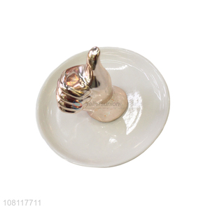Factory supply ceramic ring holder dish trinket jewelry dish