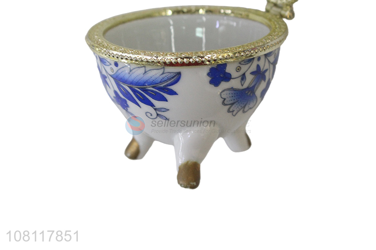 China supplier ceramic jewelry box hinged ring holder for women