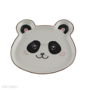 Hot products panda shape household ceramic plate for table decoration