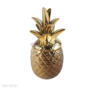 Most popular pineapple shape household ceramic storage jars for sale