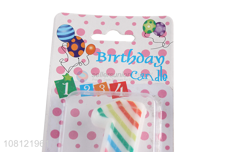 Hot sale colourful cake decoration number candle for birthday
