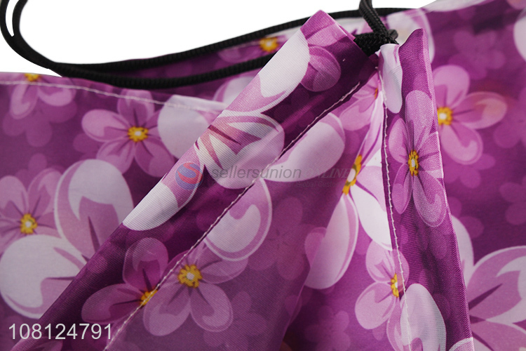 Low price 190T polyester flower printed drawstring bag backpack