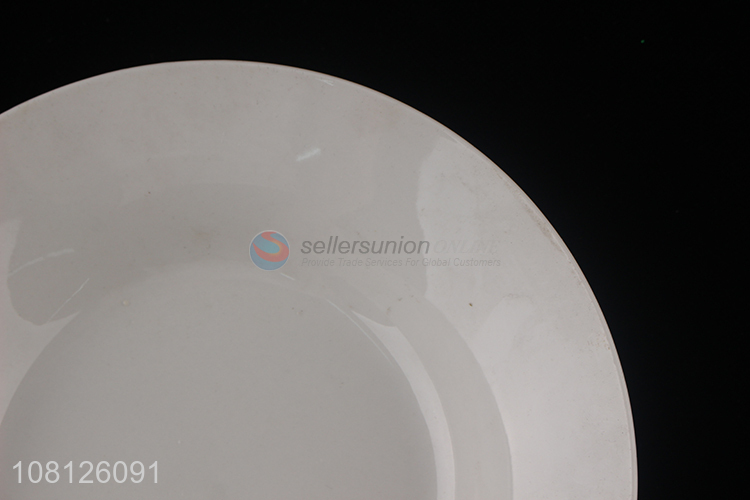 Online wholesale round ceramic plate porcelain dining plate
