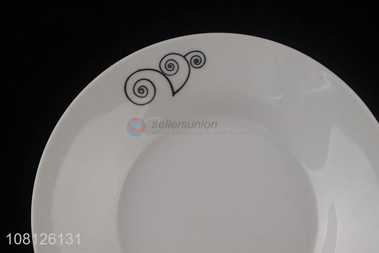Hot sale flower ceramic plate porcelain dessert snack plate